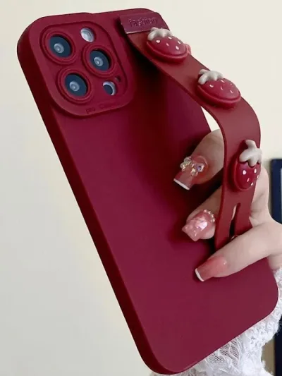 Funda para celular con diseño de fresas