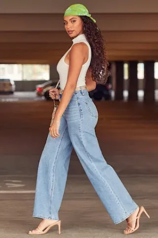 Mom Jeans para dama color azul mezclilla P96876
