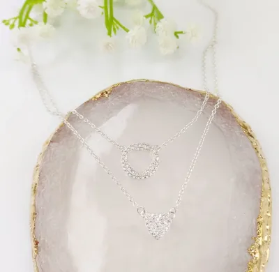 Collar para dama plata 925 , diseño de corazón
