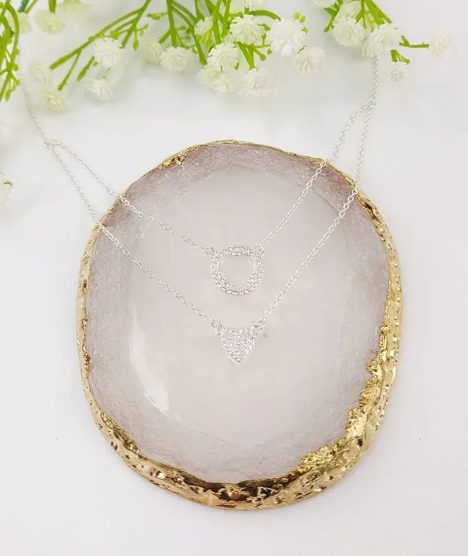 Collar para dama plata 925 , diseño de corazón
