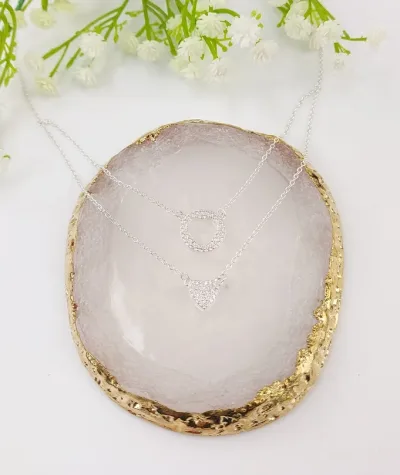 Collar para dama plata 925 , diseño de corazón