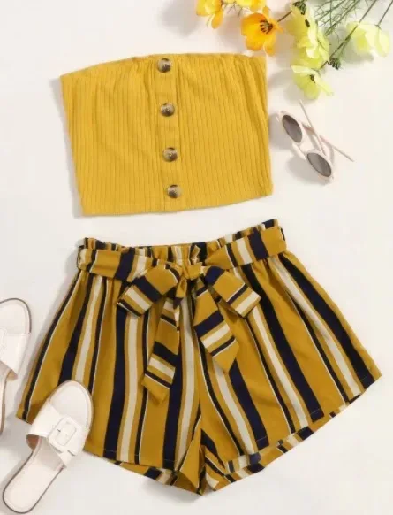 Conjunto para dama color mostaza