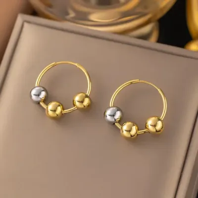 Argollas acero inoxidable para dama color dorado