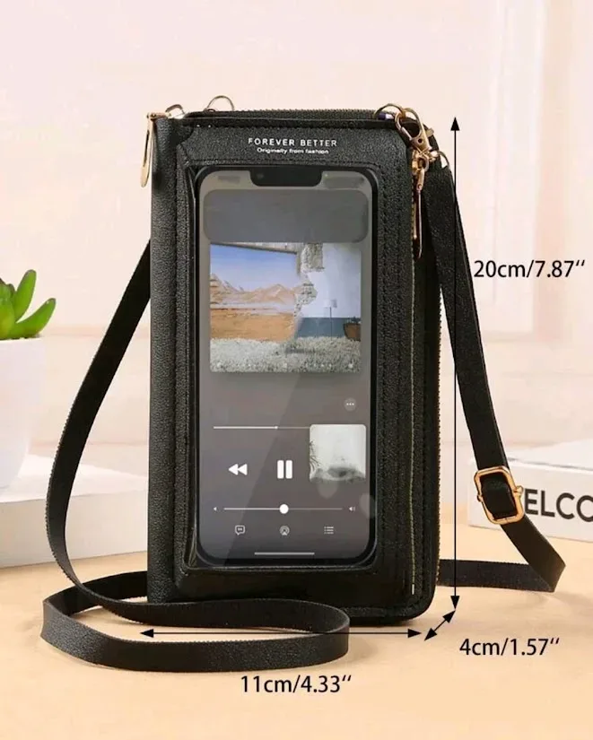Cartera para telefono color negro