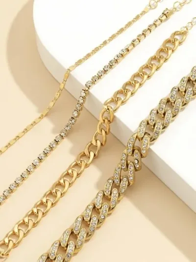 Set pulseras para dama color dorado