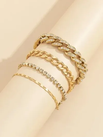 Set pulseras para dama color dorado