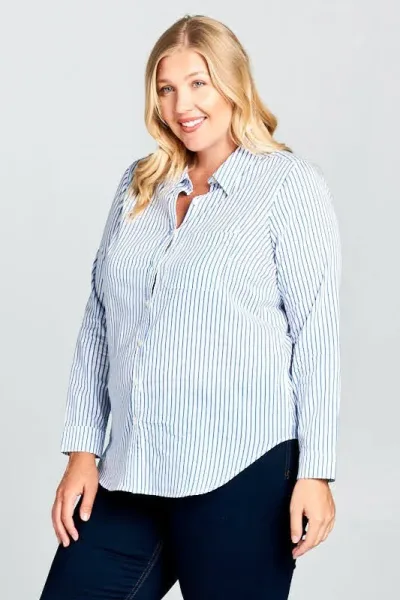 Blusa para dama con estampado a rayas