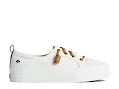 Tenis Sperry para dama CREST PLATFORM CNVS WHITE