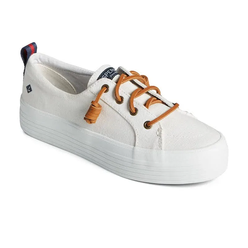 Tenis Sperry para dama CREST PLATFORM CNVS WHITE