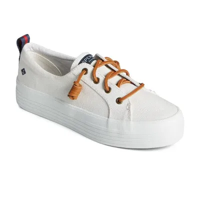 Tenis Sperry para dama CREST PLATFORM CNVS WHITE