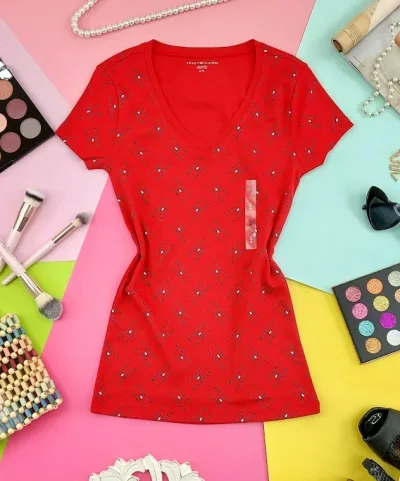 Camiseta Tommy Hilfiger para dama color rojo