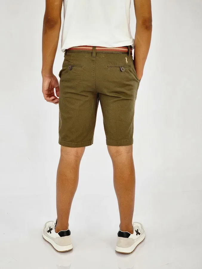 Short Cambridge Polo Club para muchachos color verde musgo