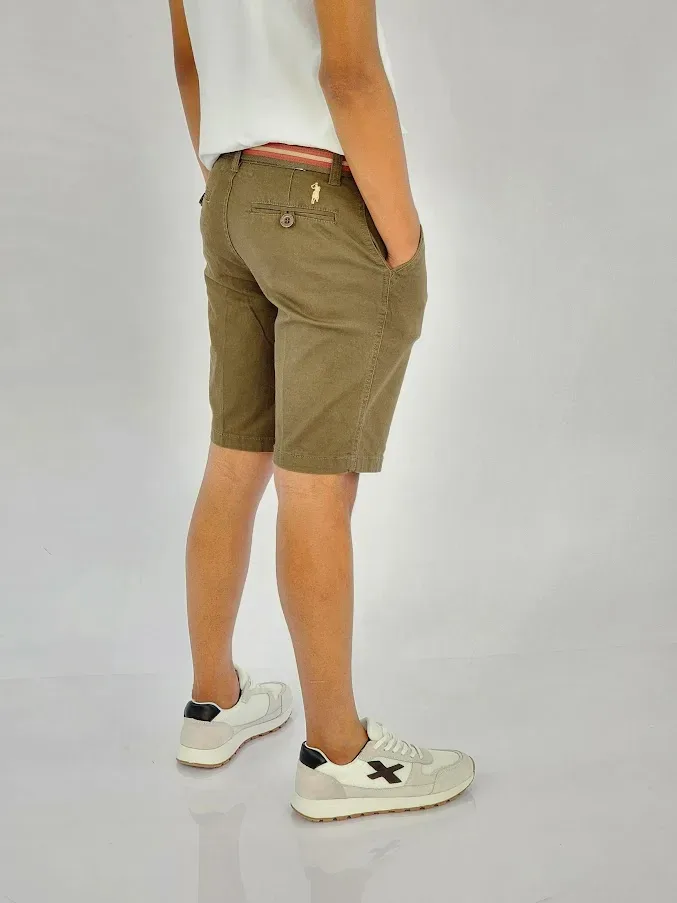 Short Cambridge Polo Club para muchachos color verde musgo