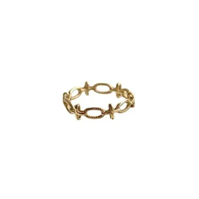 Anillo de acero inoxidable para dama color dorado