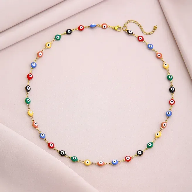 Cadena de acero de ojos turcos multicolor