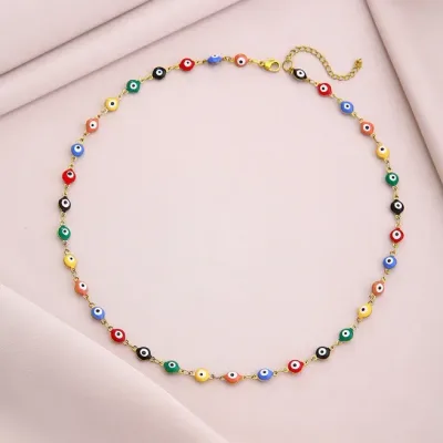 Cadena de acero de ojos turcos multicolor
