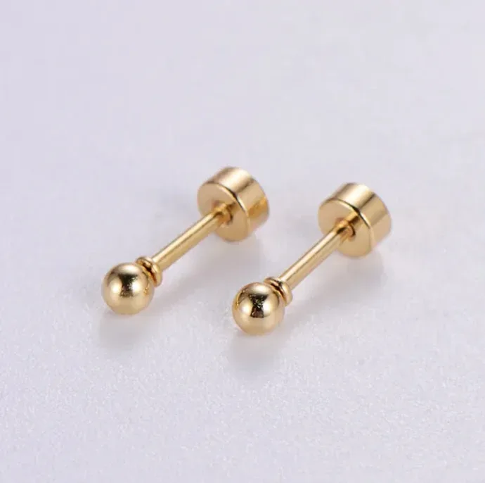 Aretes acero inoxidable para dama color dorado