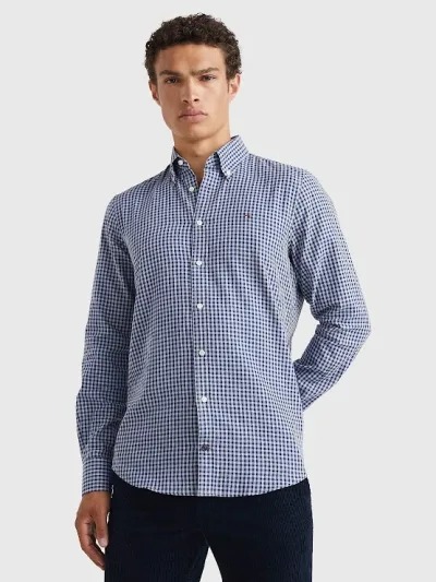 Camisa Tommy Hilfiger para caballero color negro con blanco