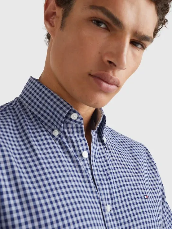 Camisa Tommy Hilfiger para caballero color negro con blanco