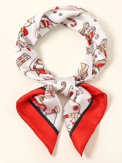 Pañuelo navideño con diseño de muñecos de nieve