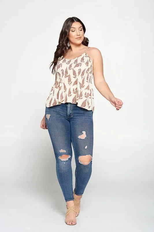 Blusa para dama con estampado de ramas