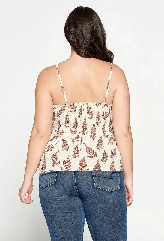 Blusa para dama con estampado de ramas