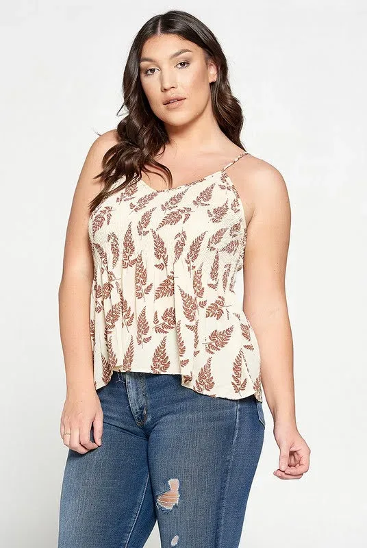 Blusa para dama con estampado de ramas