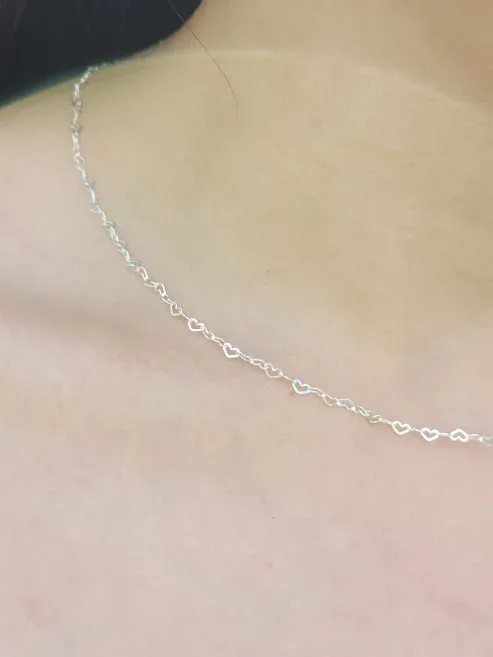 Collar plata 925 para dama con diseño de corazón color plateado #3