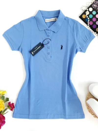 Camiseta Polo Cambrige Club para dama color celeste oscuro