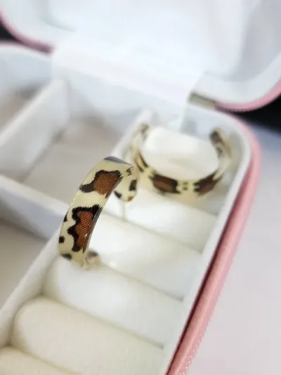 Aretes para dama de fantasía con diseño de animal print
