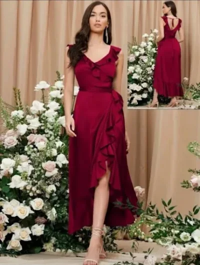 Vestido para dama color rojo con vuelos