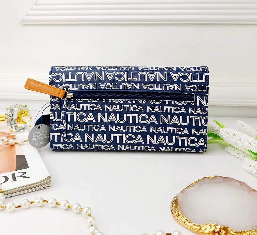 Cartera Naútica para dama color azul y blanco