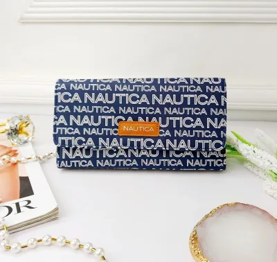 Cartera Naútica para dama color azul y blanco