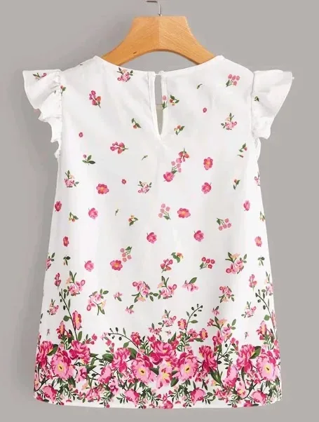 Blusa para niña estampado floral