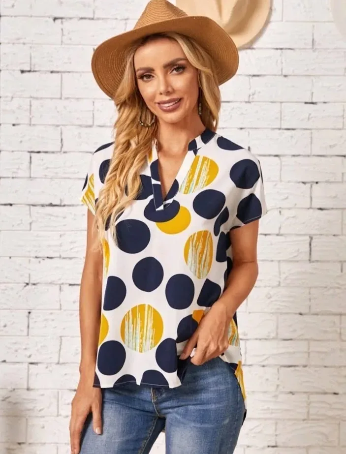 Blusa para dama diseño de lunares multicolor