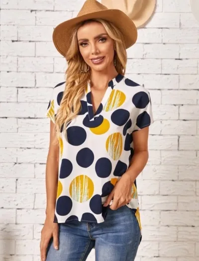 Blusa para dama diseño de lunares multicolor