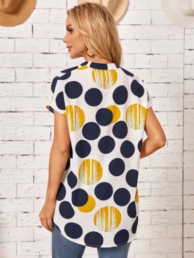 Blusa para dama diseño de lunares multicolor