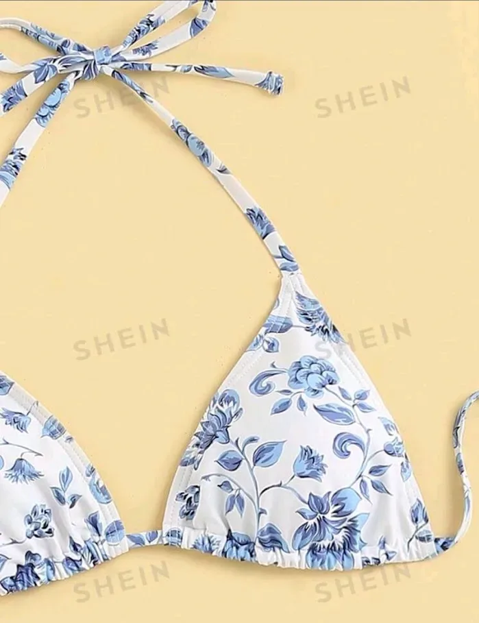 Vestido de baño con diseño floral para dama