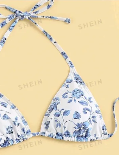 Vestido de baño con diseño floral para dama