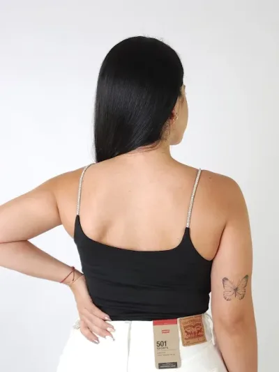 Crop top  para dama color negro