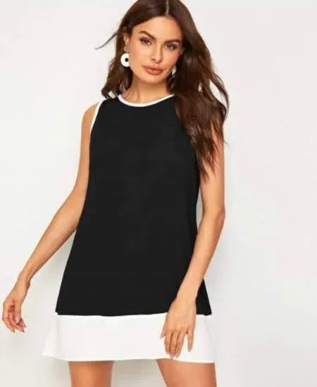 Vestido para dama color negro con blanco