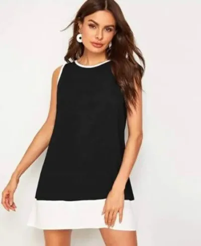 Vestido para dama color negro con blanco