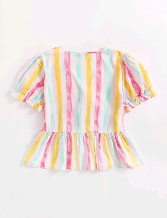 Blusa para dama diseño a rayas multicolor