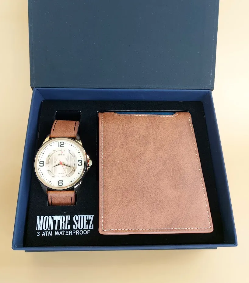 Set de Reloj y Billetera para caballero PL 5286 GLD - GLD/BLK