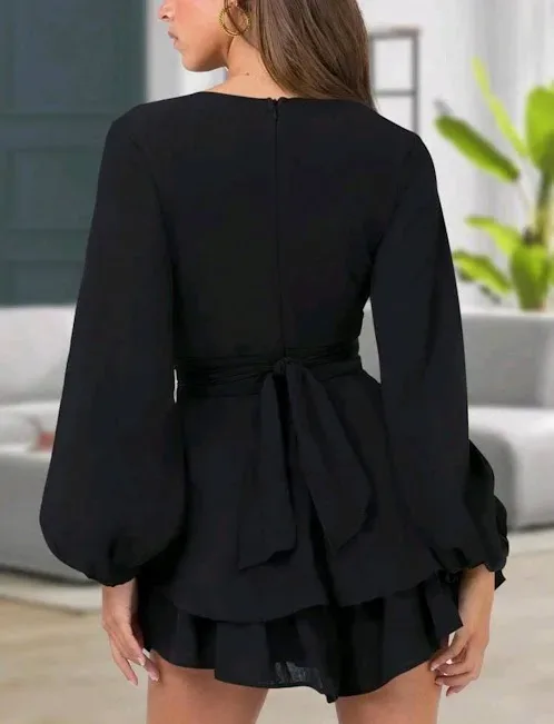 Vestido manga larga para dama color negro