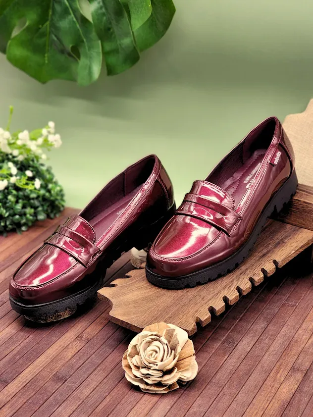 Mocasines Layla-75 Bungundy Pat Pu