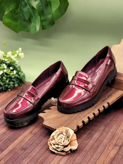 Mocasines Layla-75 Bungundy Pat Pu