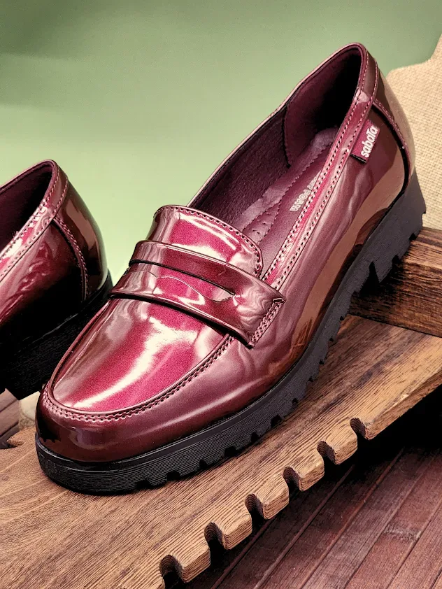 Mocasines Layla-75 Bungundy Pat Pu