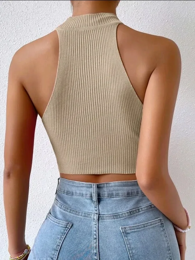 Crop top para dama color beige