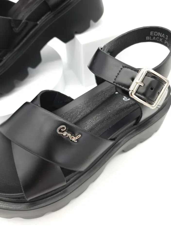 Sandalias Coral para dama Edna 4 Black Pu